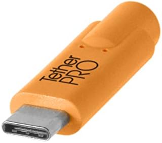 Tether Tools Tetherpro USB-C לכבל USB-C | למסירת חשמל, העברה מהירה וחיבור בין מצלמה למחשב | כתום בעל ראות